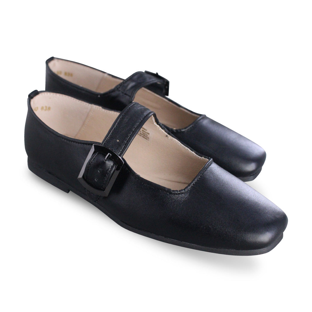 Balerina Niña 30150 Davina Piel Negro con Hebilla