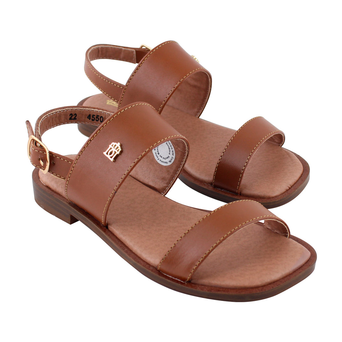 Sandalia de Mujer 4550 Davina Piel Maple con Hebilla