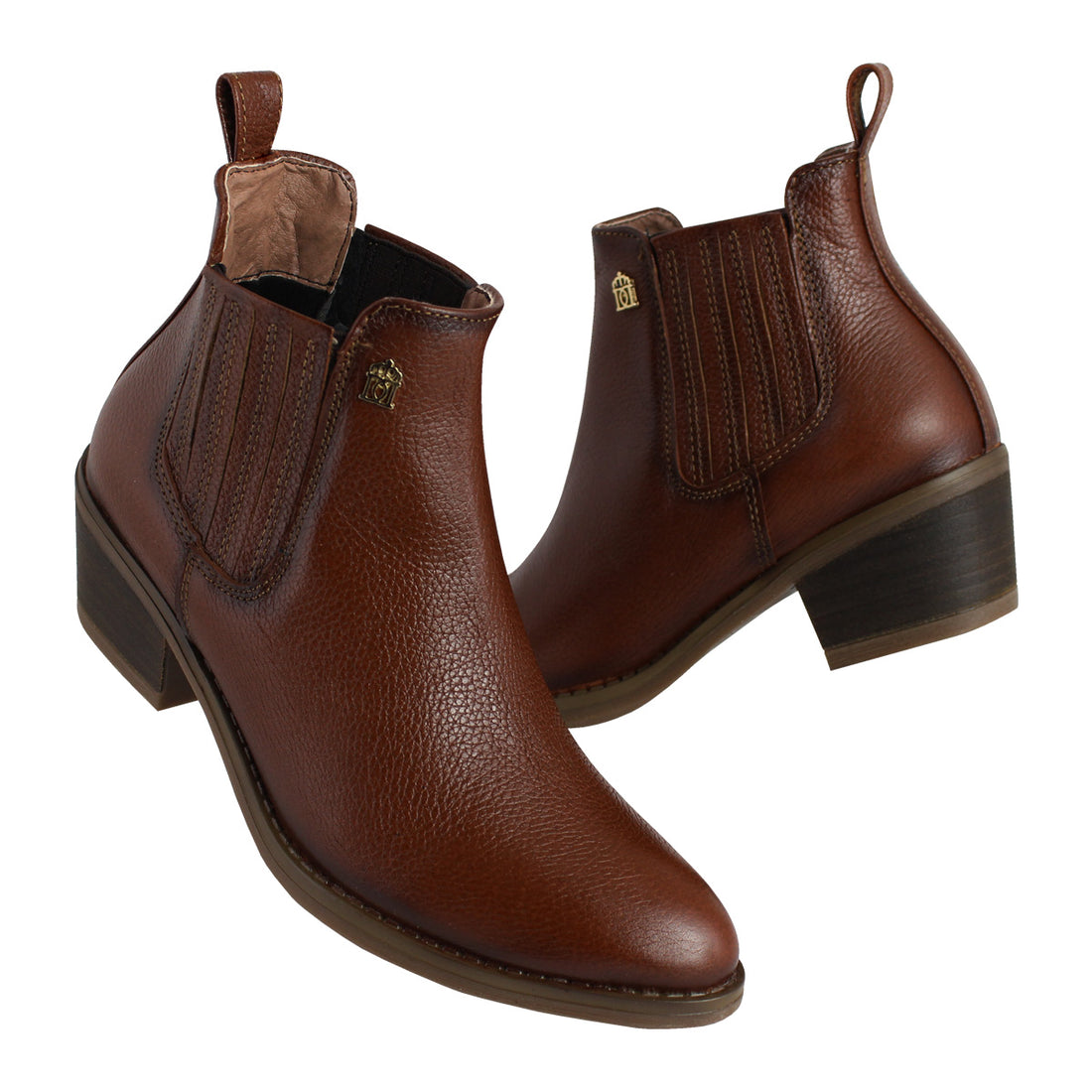 Bota Vaquera de Mujer 96000 Davina Piel Café