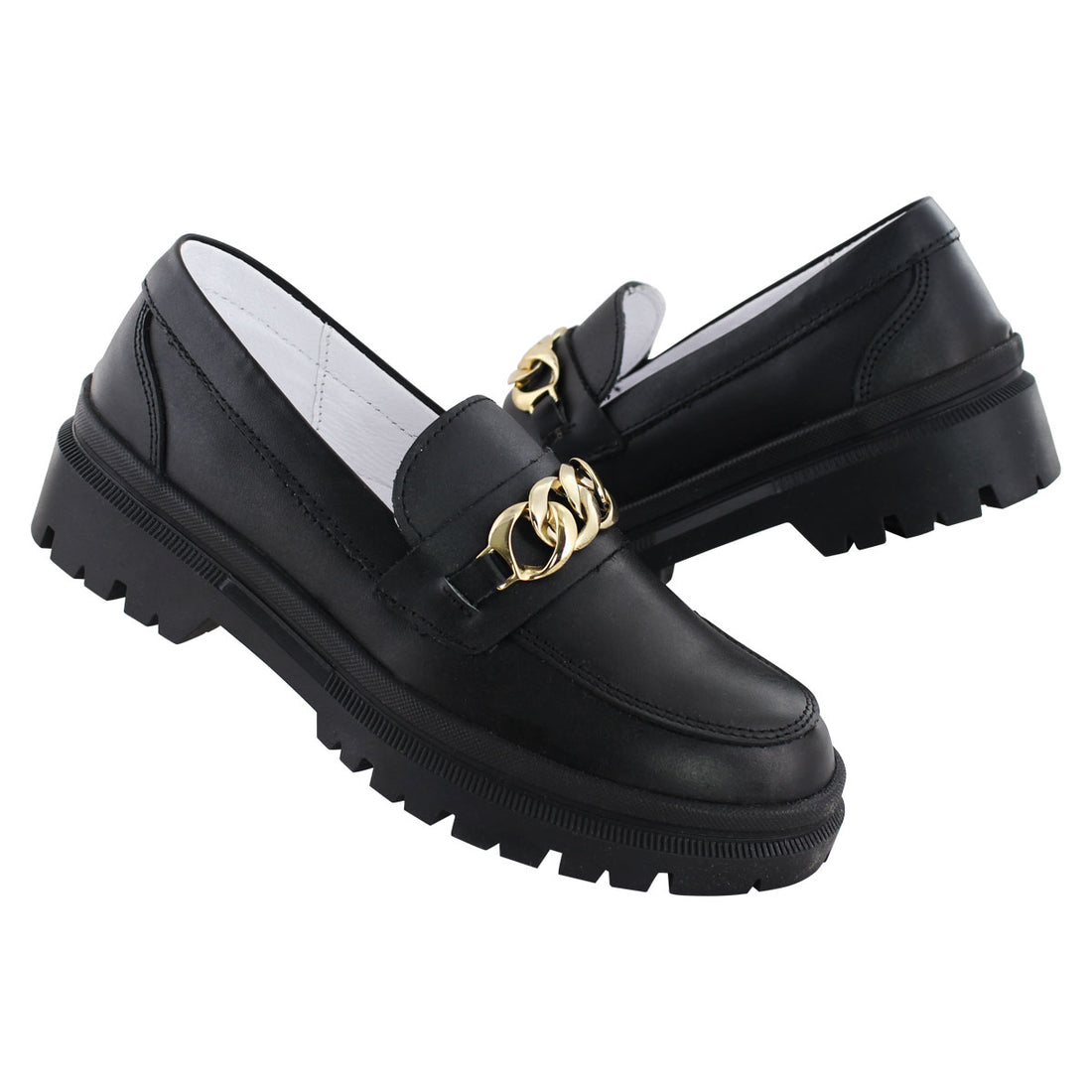 Mocasín de Mujer Davina 9973 Piel Negro con Correa