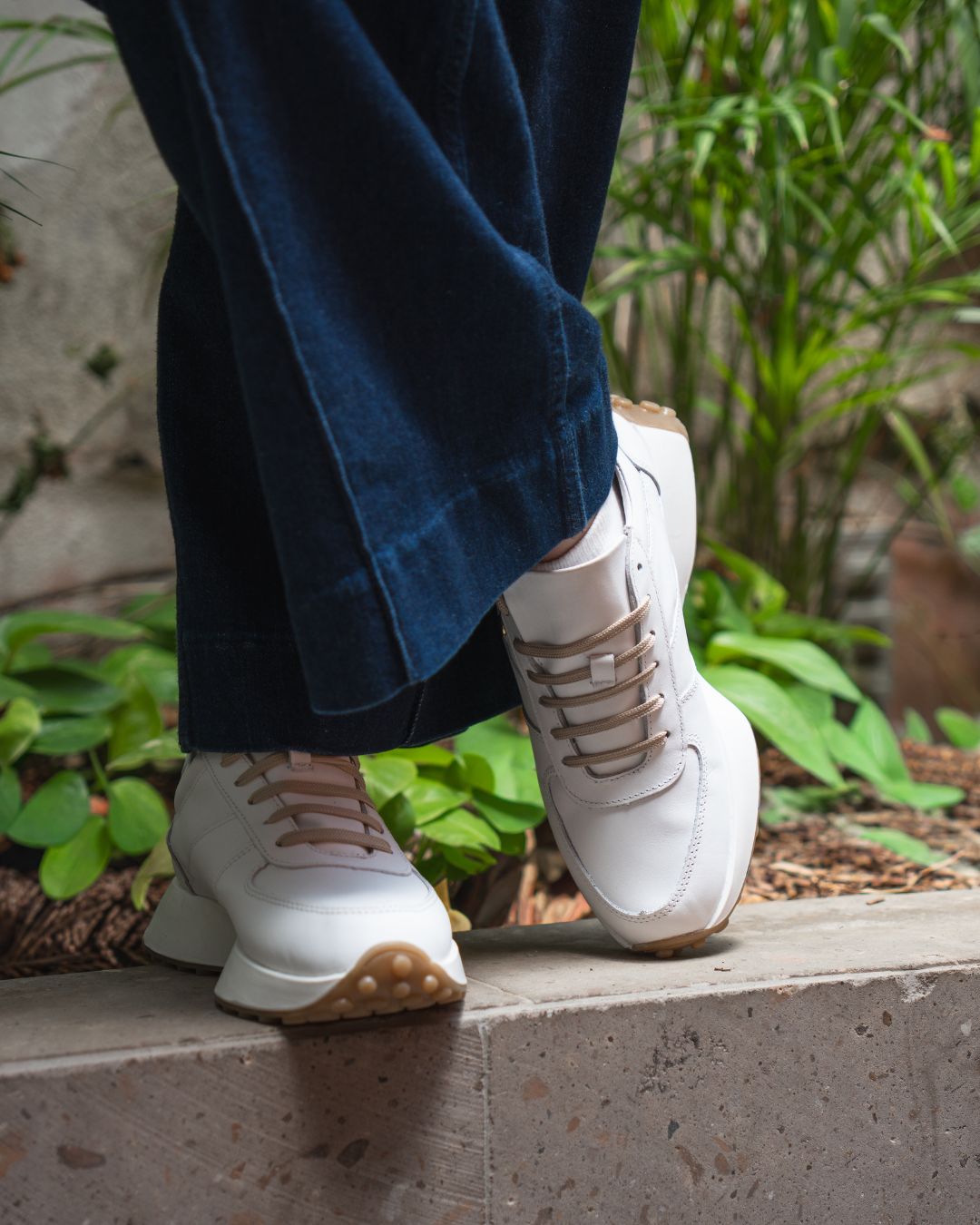 Tenis Casual de Mujer 35000 Piel Blanco