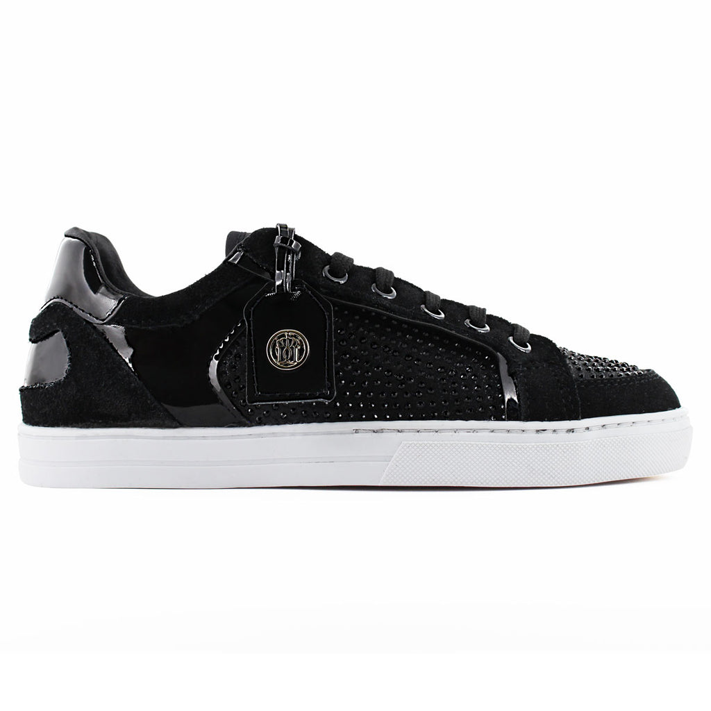 Tenis Casual Mujer 32200 Davina Negro con Cintas y Brillos