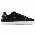Tenis Casual Mujer 32200 Davina Negro con Cintas y Brillos