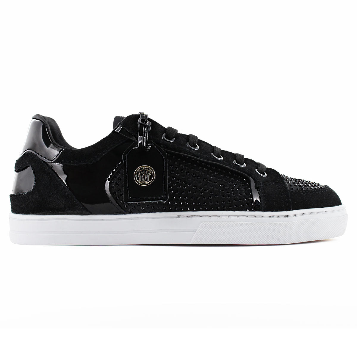 Tenis Casual Mujer 32200 Davina Negro con Cintas y Brillos
