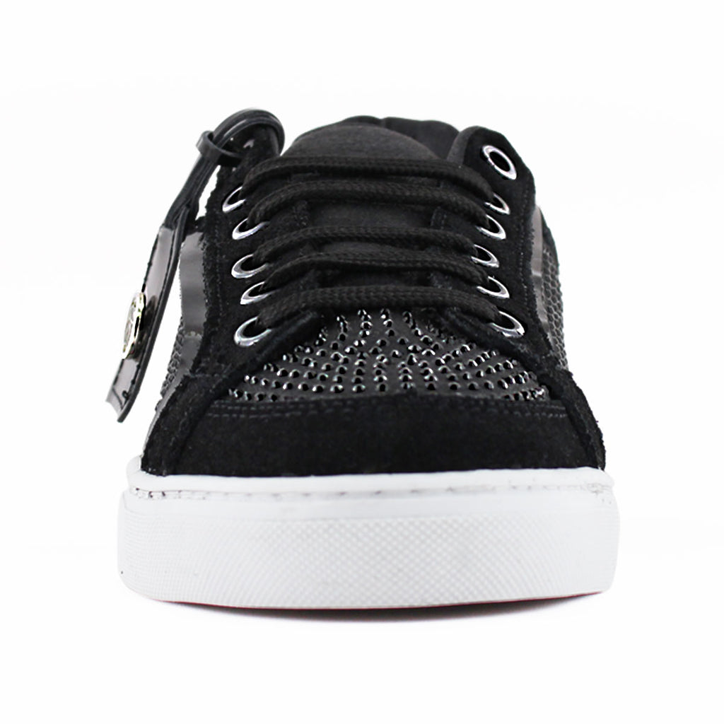 Tenis Casual Mujer 32200 Davina Negro con Cintas y Brillos