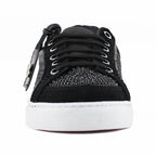 Tenis Casual Mujer 32200 Davina Negro con Cintas y Brillos