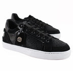Tenis Casual Mujer 32200 Davina Negro con Cintas y Brillos