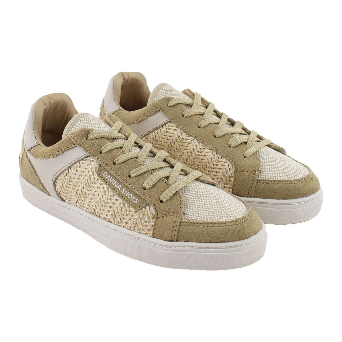 Tenis Casual de Mujer 32201 Davina Arena Yute con Cintas