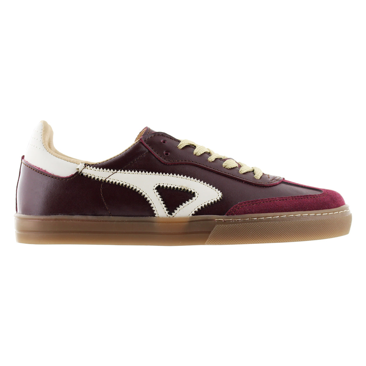 Tenis Casual Unisex 32211 Piel Vino con Cintas