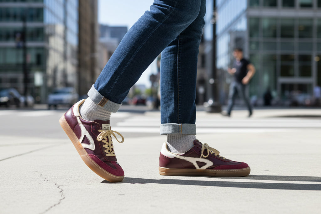 Tenis Casual Unisex 32211 Piel Vino con Cintas