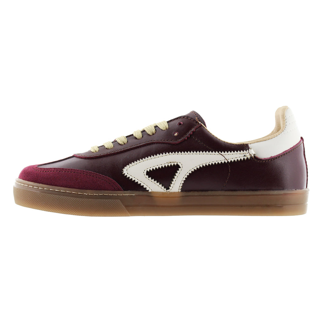 Tenis Casual Unisex 32211 Piel Vino con Cintas