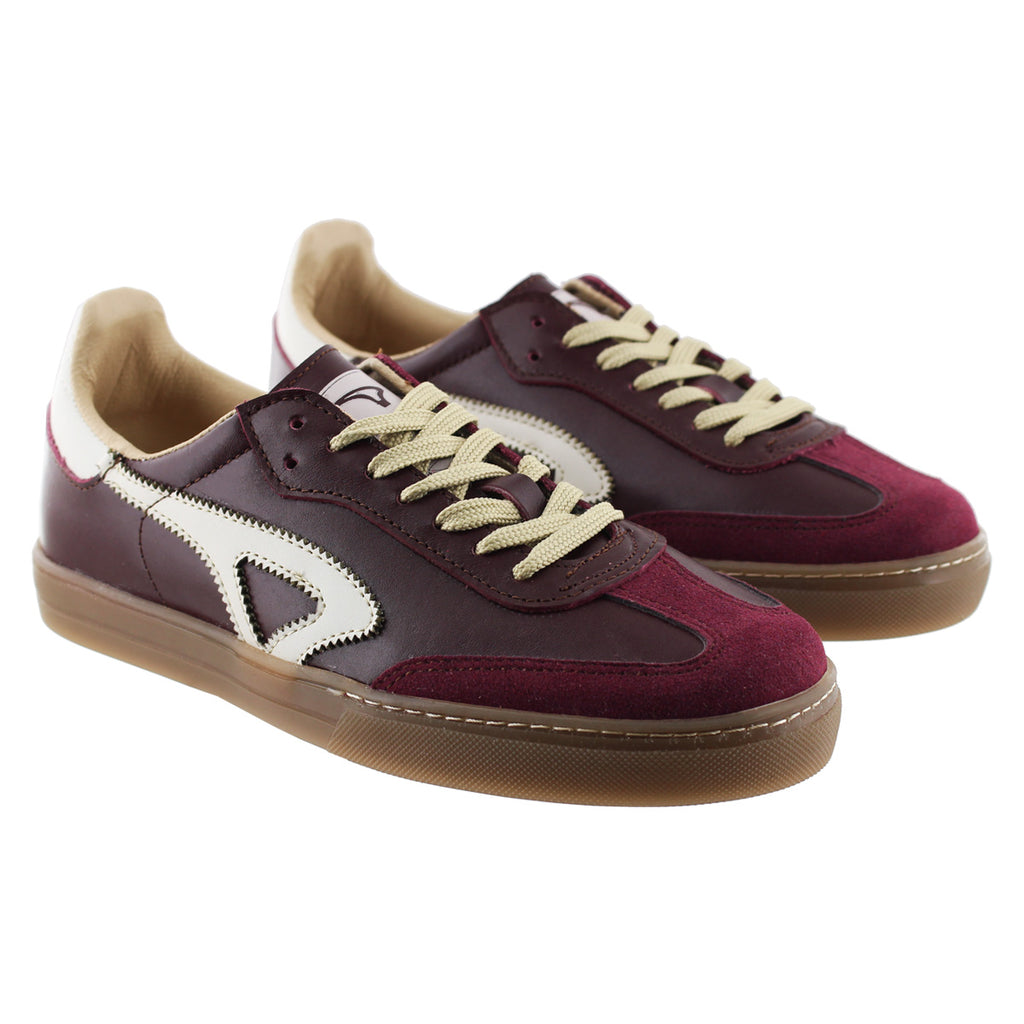 Tenis Casual Unisex 32211 Piel Vino con Cintas