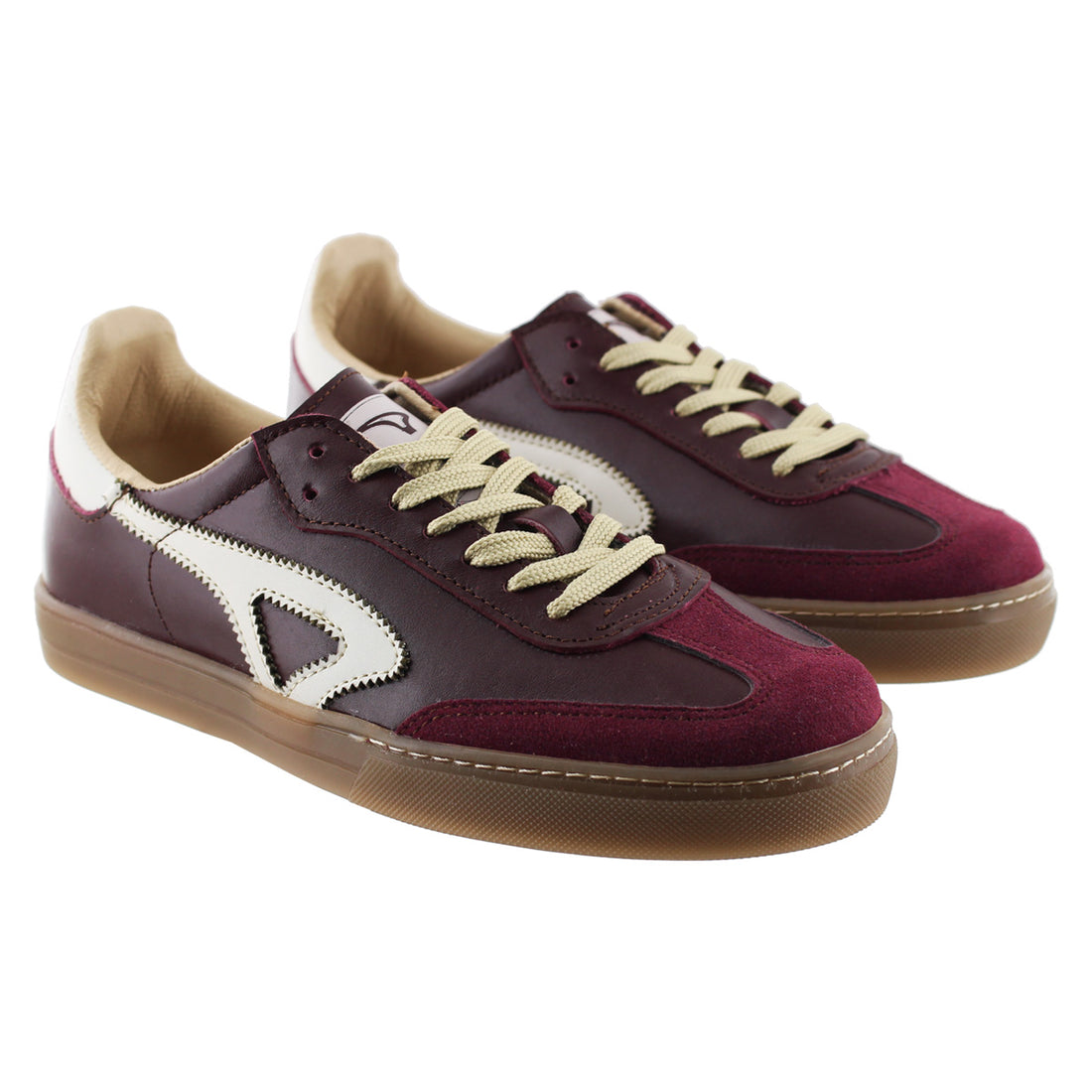 Tenis Casual Unisex 32211 Piel Vino con Cintas