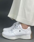 Tenis Casual de Mujer 35000 Piel Blanco
