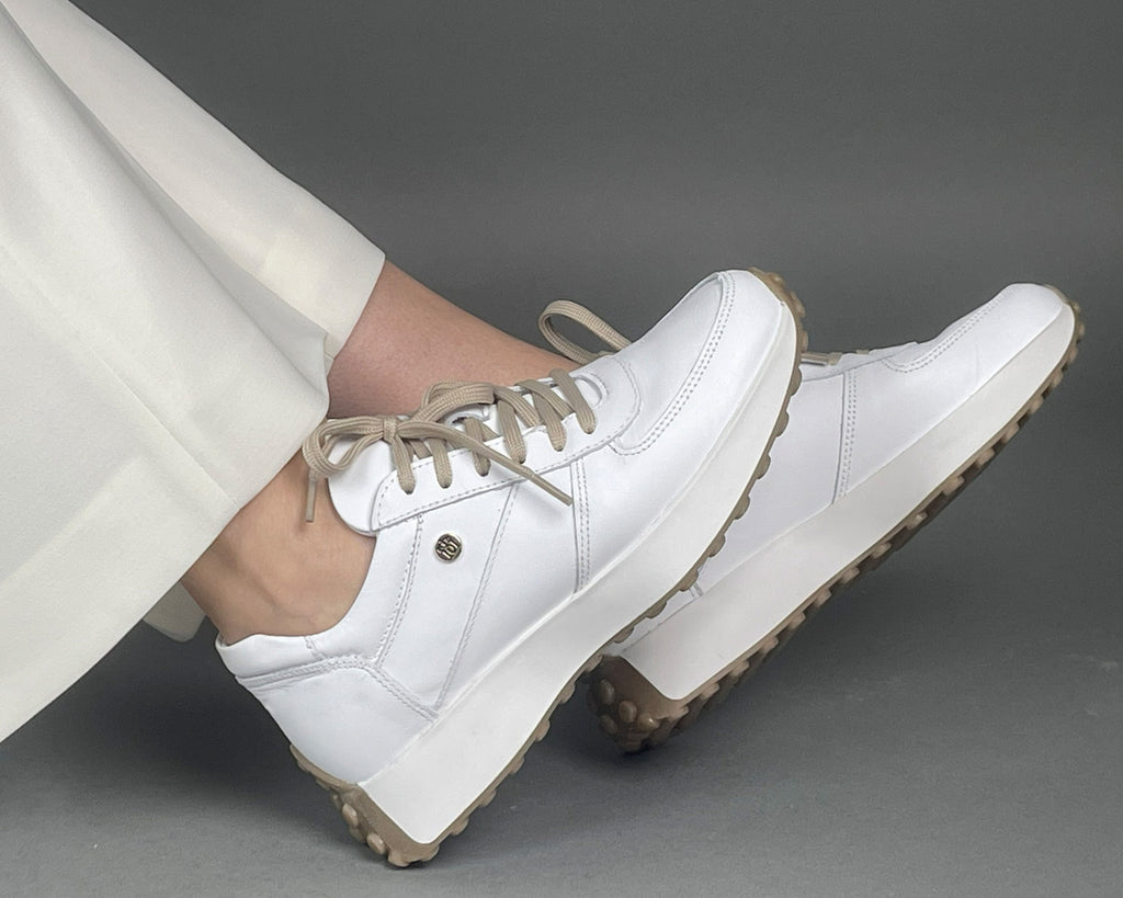 Tenis Casual de Mujer 35000 Piel Blanco