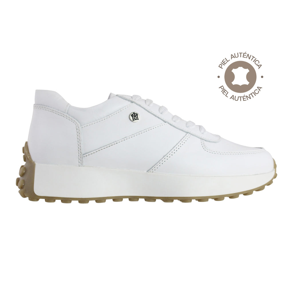 Tenis Casual de Mujer 35000 Piel Blanco
