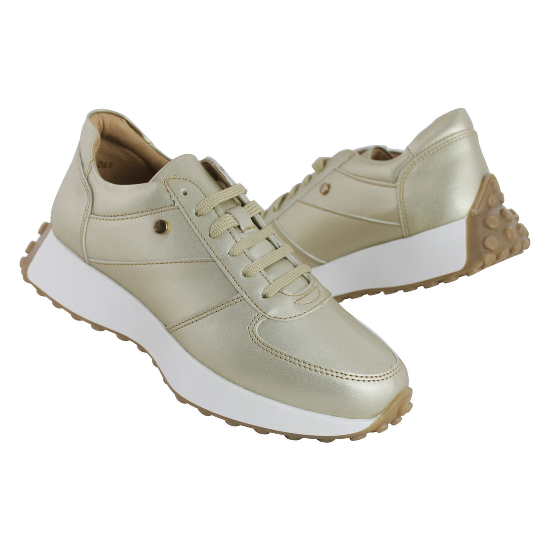 Tenis de Mujer Casual 35001 Metálico Oro