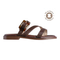 Sandalia Mujer 4510 Piel Café con Tiras