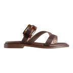 Sandalia Mujer 4510 Piel Café con Tiras