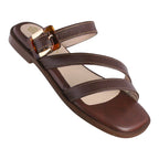 Sandalia Mujer 4510 Piel Café con Tiras
