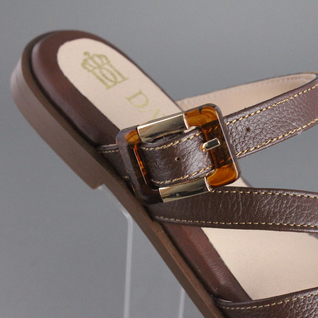Sandalia Mujer 4510 Piel Café con Tiras