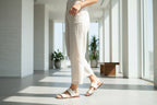Sandalia Mujer 4551 Piel Beige con Hebilla