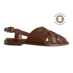 Sandalia Mujer 4570 Piel Café con Hebilla