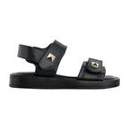 Sandalia de Mujer 4825 Davina Negro Doble Velcro con Estoperol