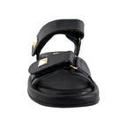 Sandalia de Mujer 4825 Davina Negro Doble Velcro con Estoperol