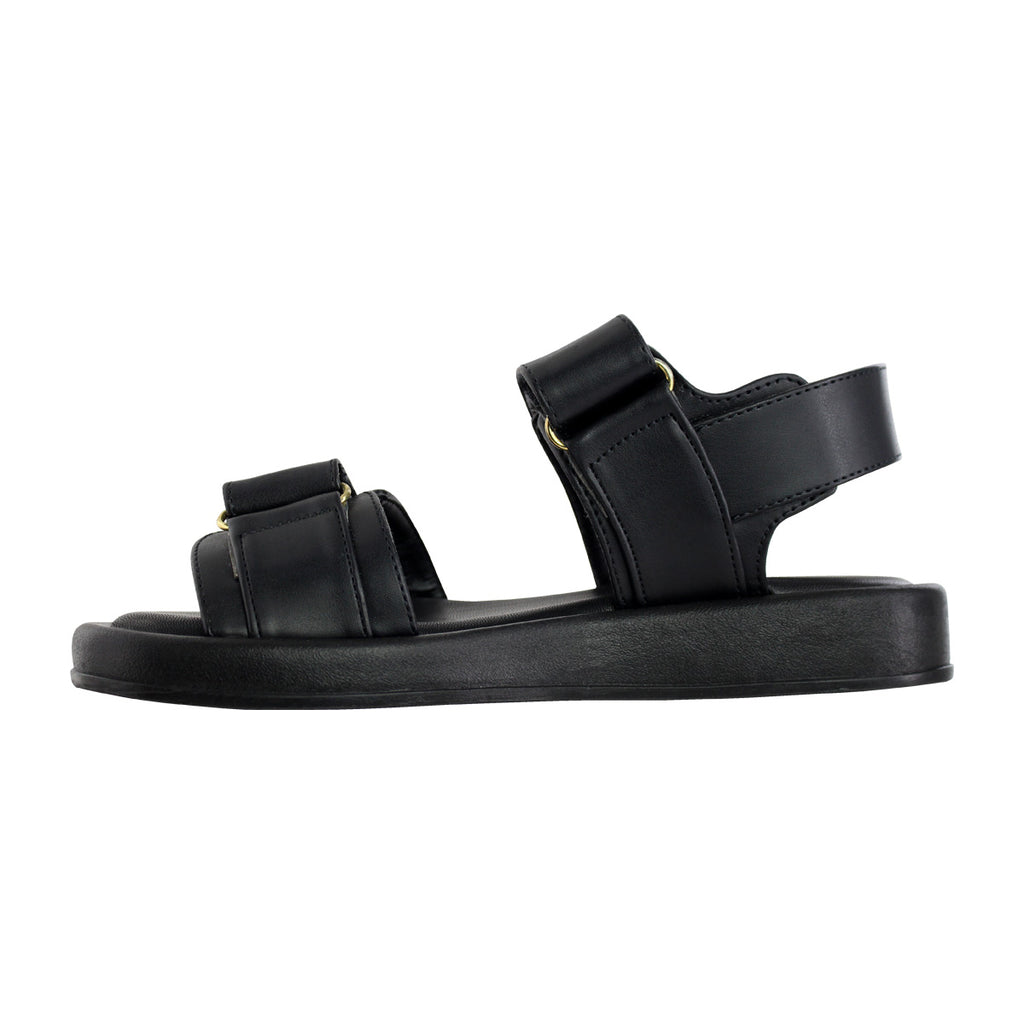 Sandalia de Mujer 4825 Davina Negro Doble Velcro con Estoperol