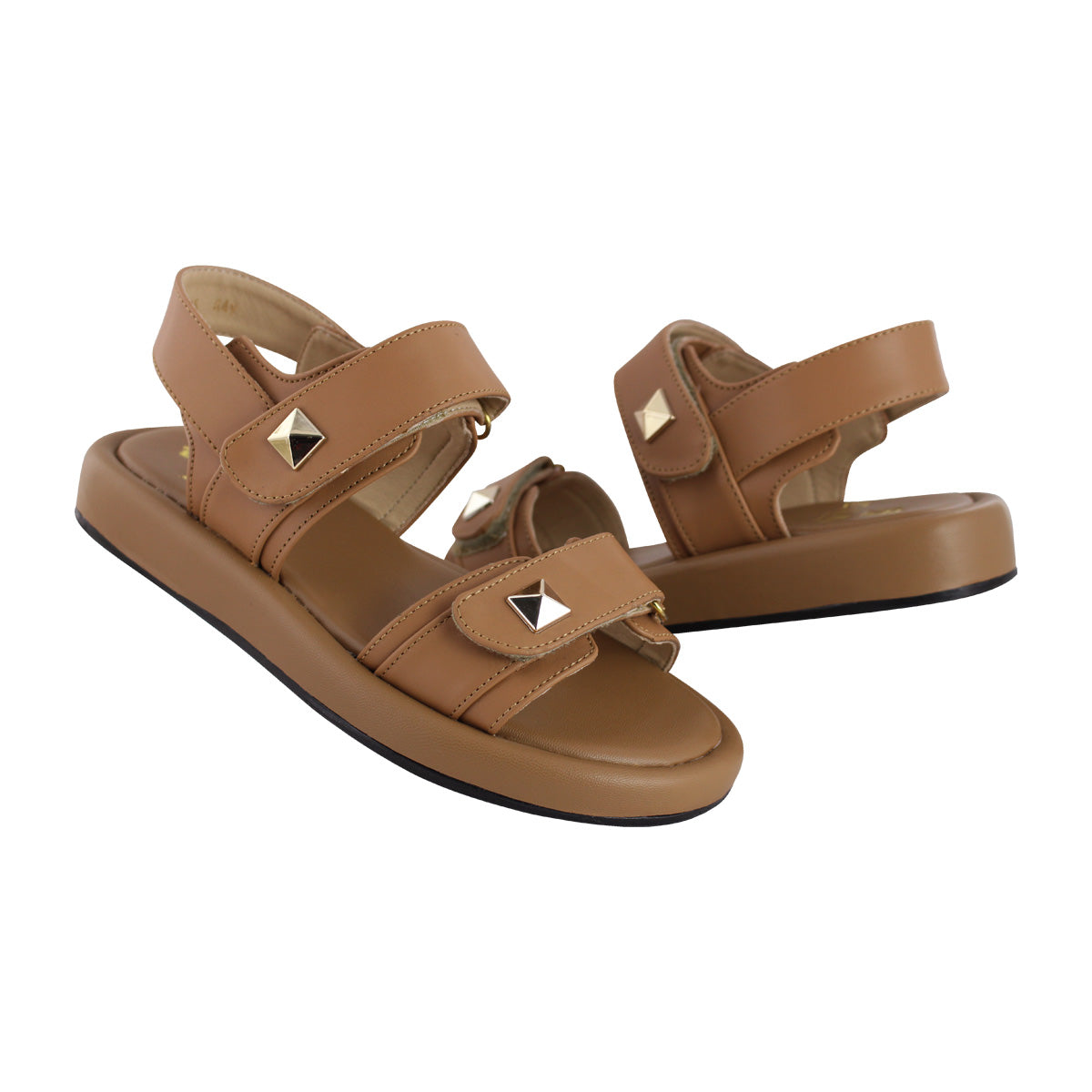 Sandalia de Mujer 4825 Davina Camel con Velcro