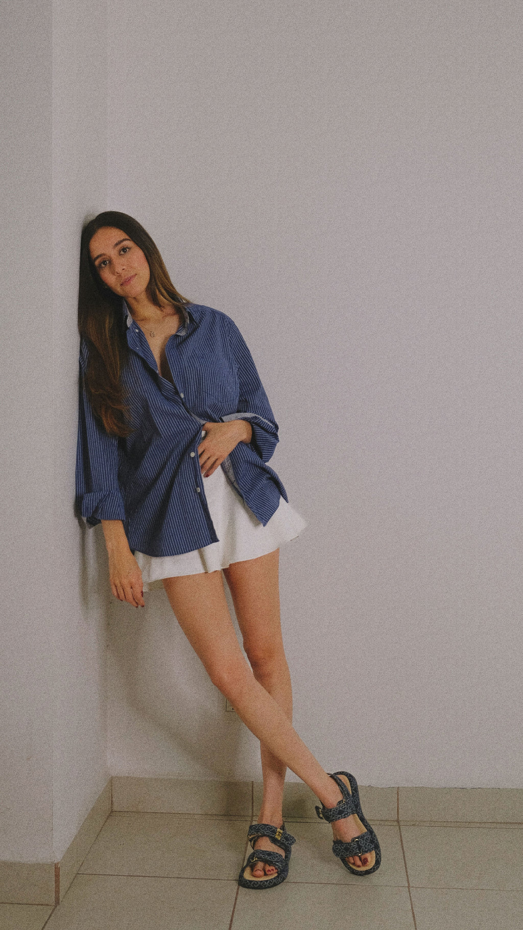 Sandalia  Mujer 4826 Davina Azul con Velcro