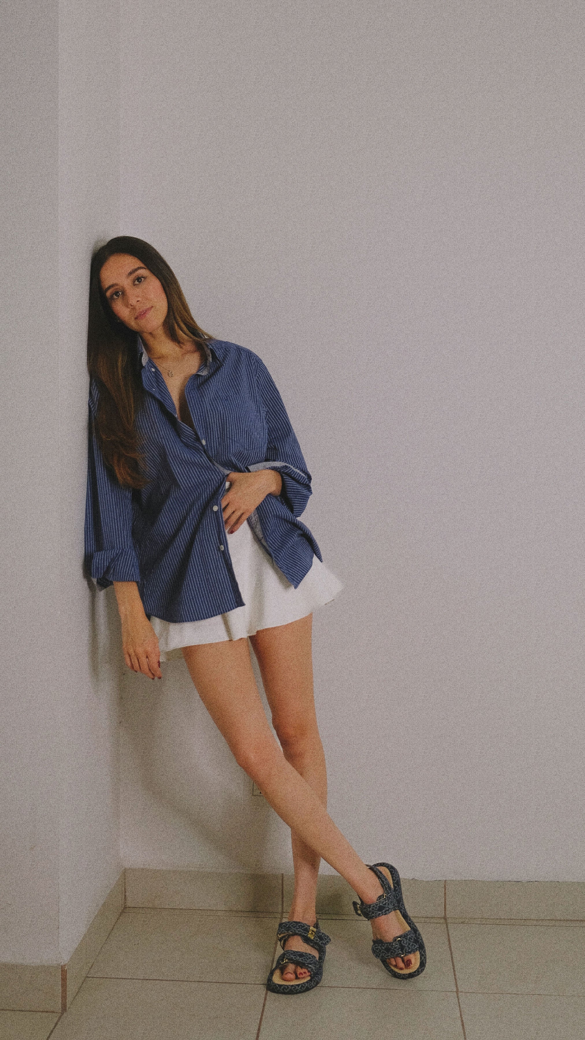 Sandalia  Mujer 4826 Davina Azul con Velcro