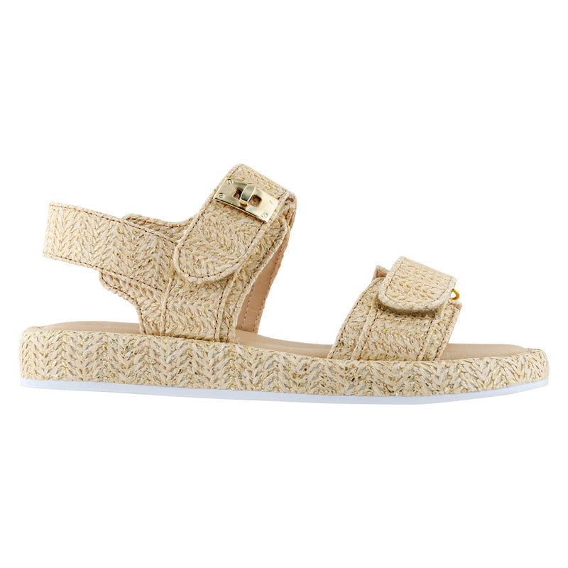 Sandalia de Mujer 4827 Davina Beige Yute Con Velcro