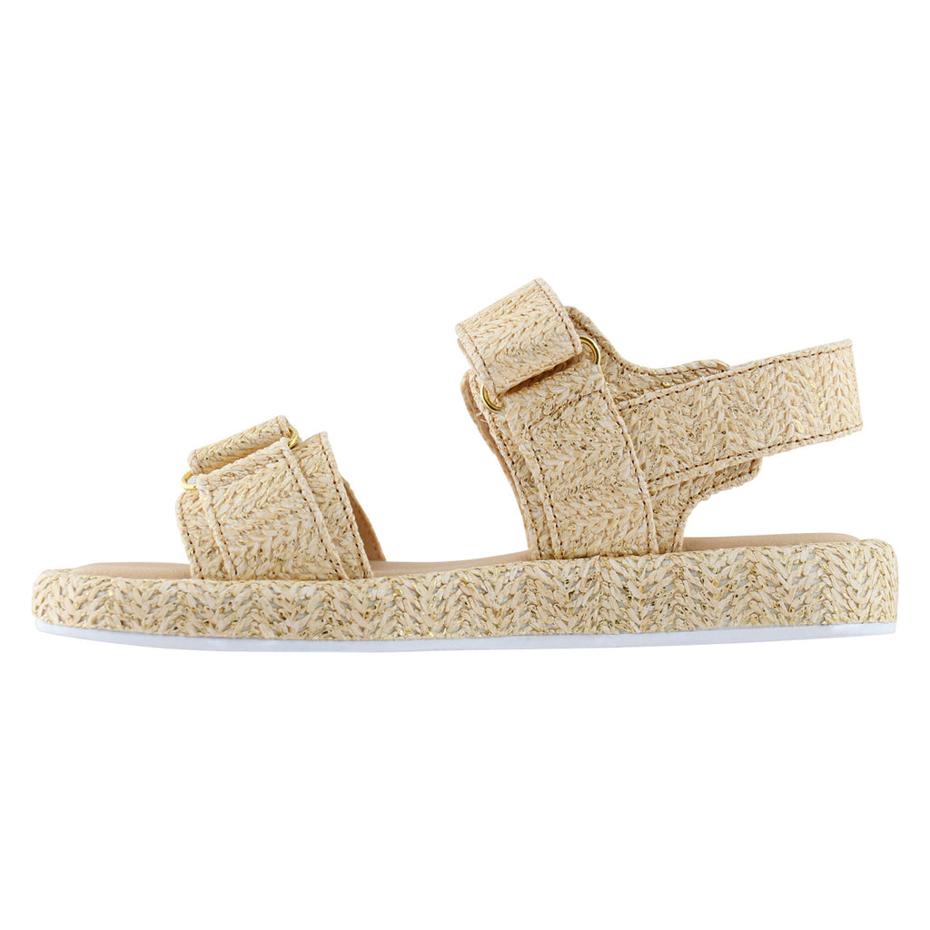Sandalia de Mujer 4827 Davina Beige Yute Con Velcro