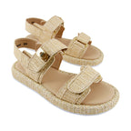 Sandalia de Mujer 4827 Davina Beige Yute Con Velcro