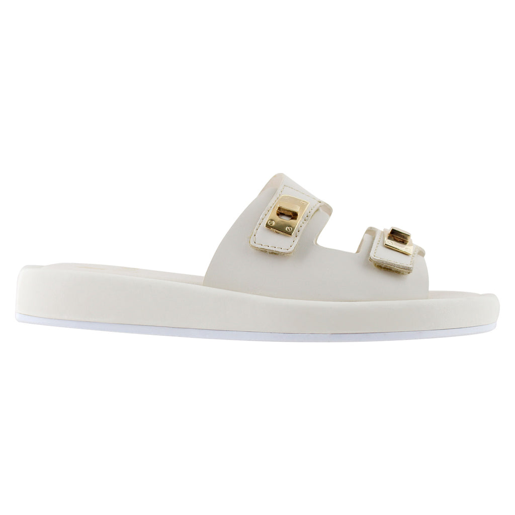 Sandalia Mujer 4860 Davina Beige con Detalles en Dorado