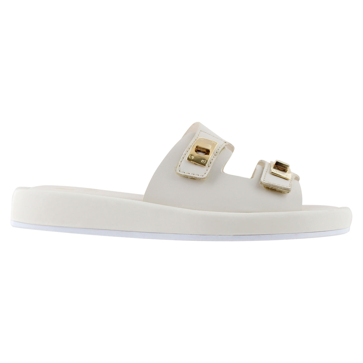 Sandalia Mujer 4860 Davina Beige con Detalles en Dorado