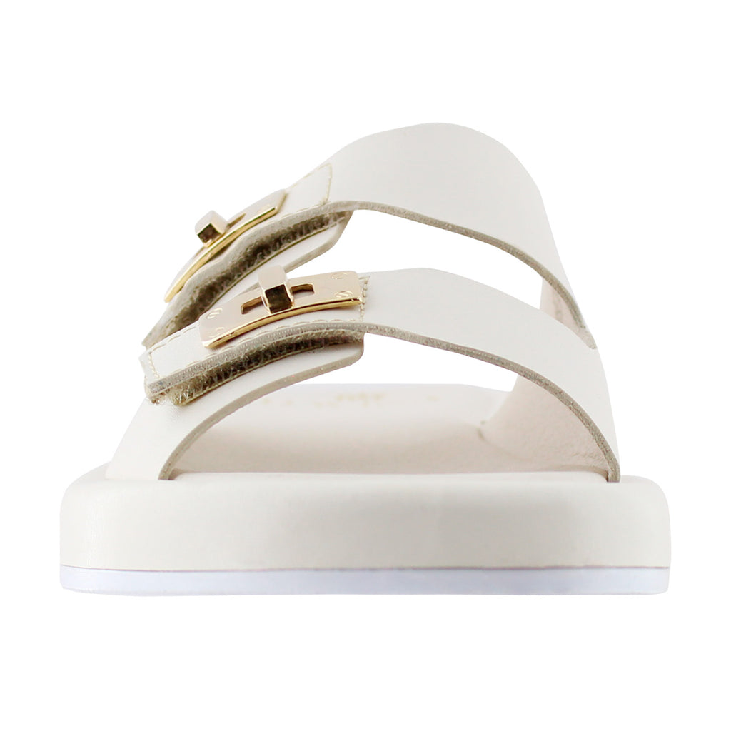 Sandalia Mujer 4860 Davina Beige con Detalles en Dorado
