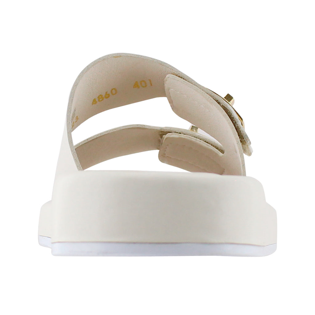 Sandalia Mujer 4860 Davina Beige con Detalles en Dorado
