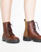Bota de Mujer 72014 Davina Café con Cintas