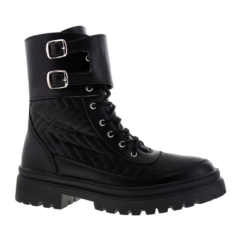 Bota de Mujer 72020 Davina Negro con Cintas