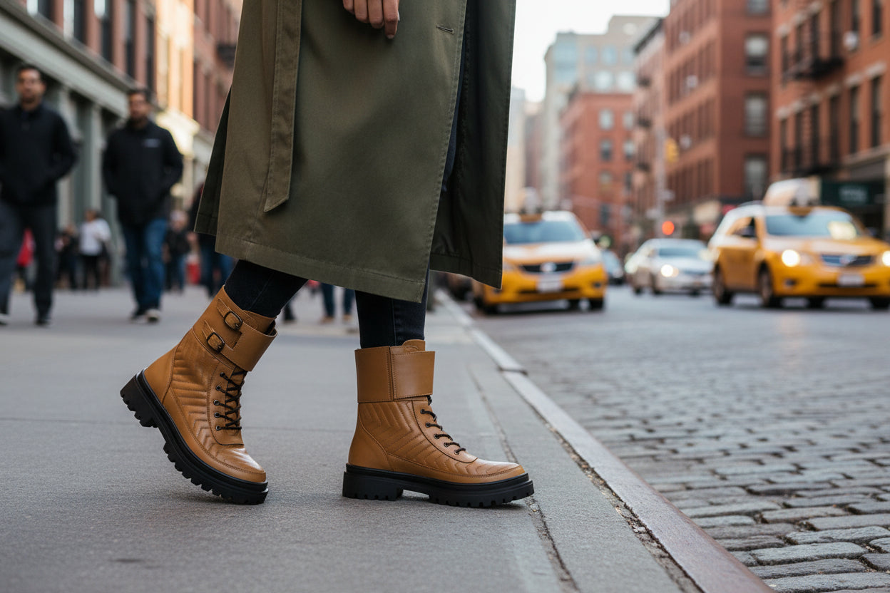 Bota Mujer 72020 Davina Camel con Cintas