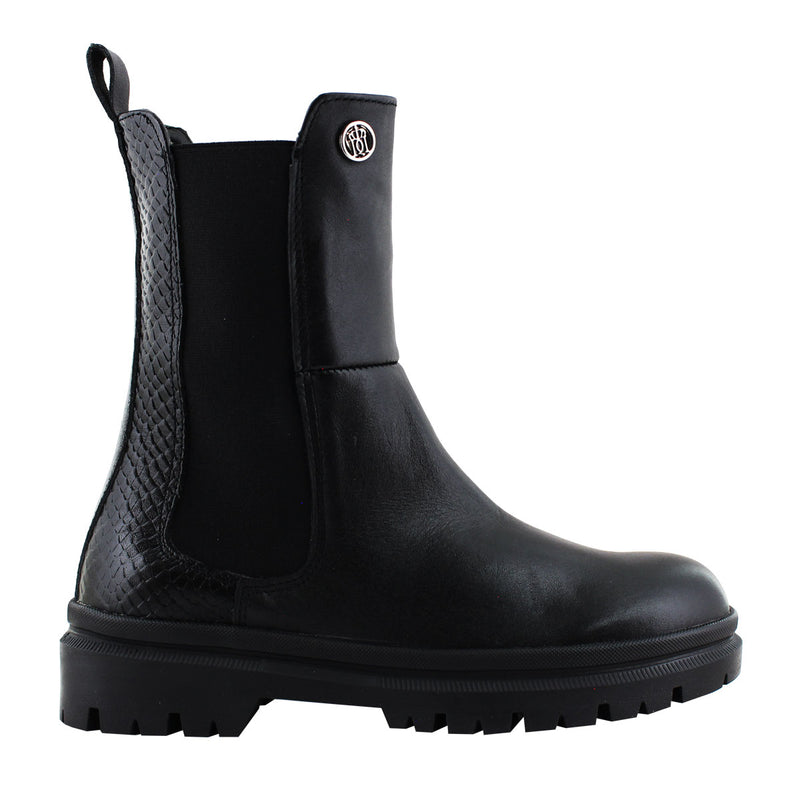 Bota de Mujer 72201 Davina Piel Negro con Elástico
