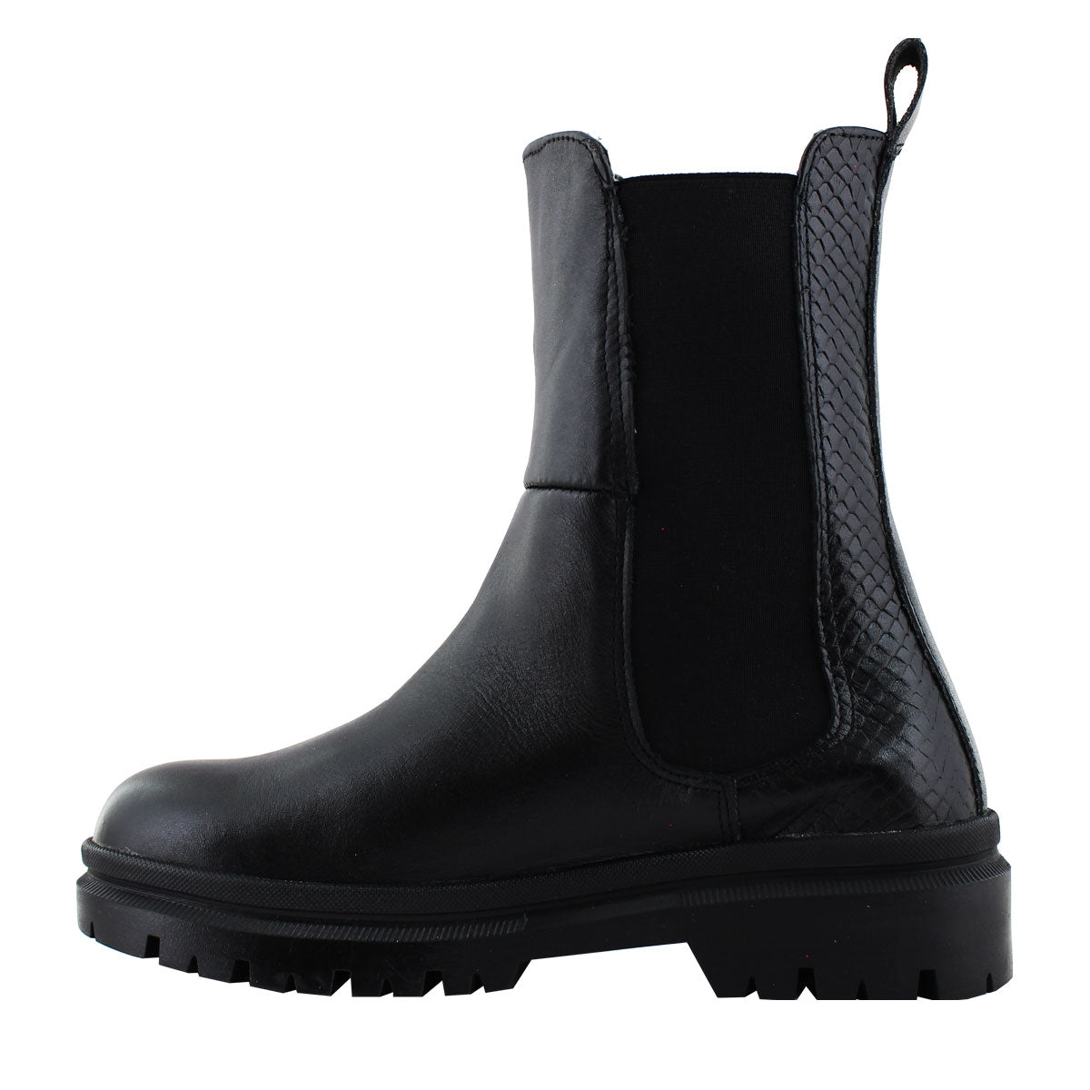 Bota de Mujer 72201 Davina Piel Negro con Elástico