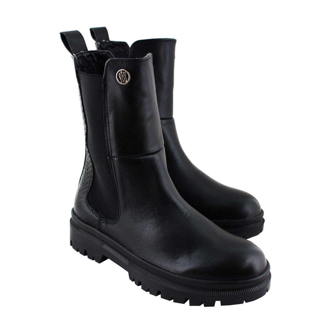 Bota de Mujer 72201 Davina Piel Negro con Elástico