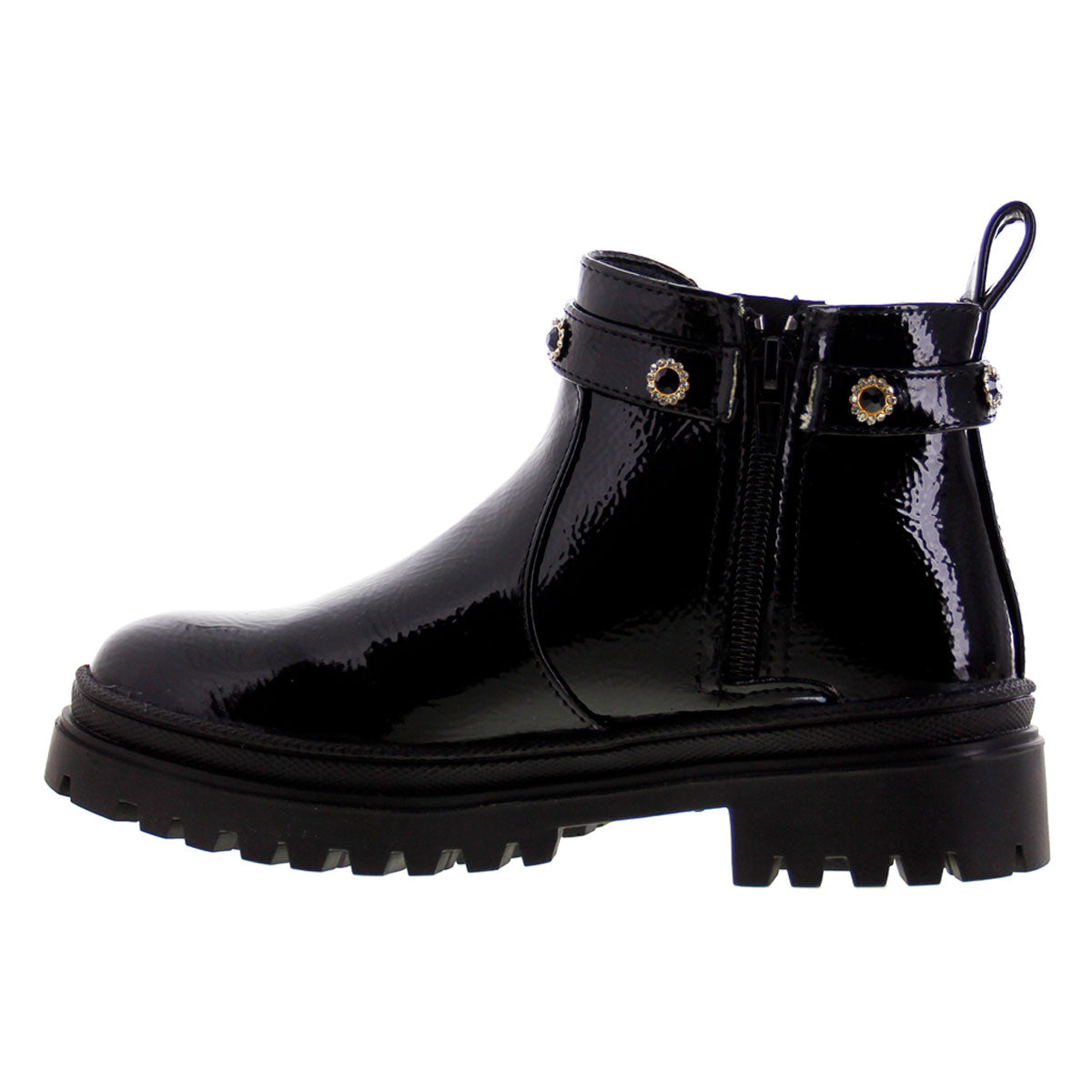 Bota Niña 72411 Davina Charol Negro Estoperoles