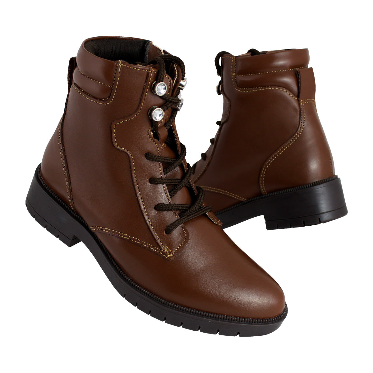 Bota Mujer 72700 Davina Piel Café con Cinta