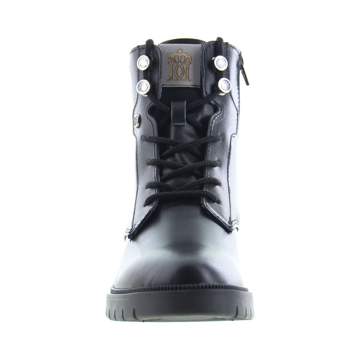 Bota de Mujer 72700 Davina Piel Negra con Cintas