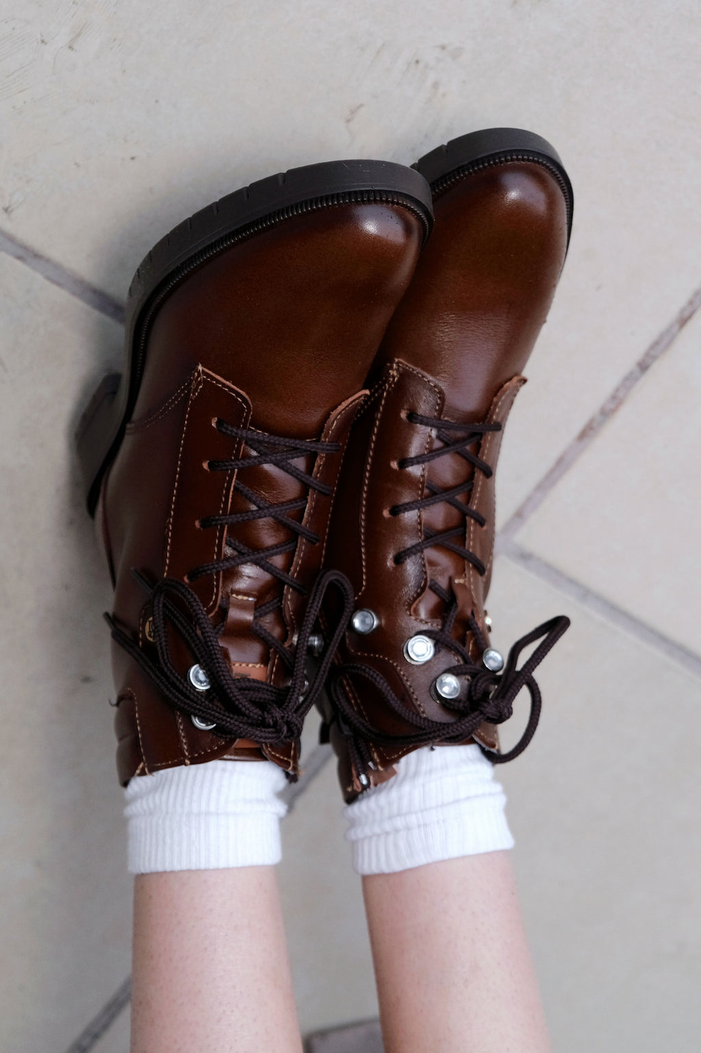 Bota Mujer 72700 Davina Piel Café con Cinta